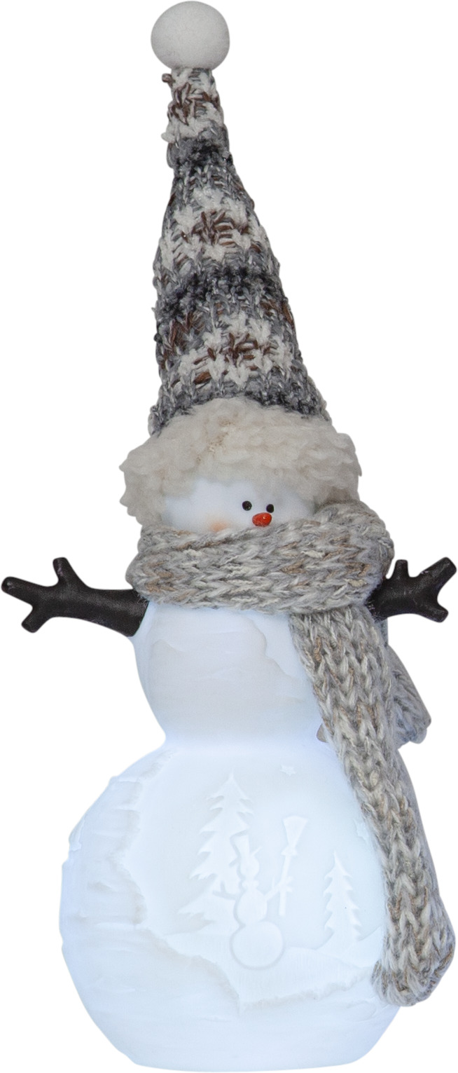 Snowman gray 22cm, 1LED color, battery powered